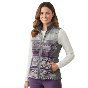 Ruff Hewn Fair Isle Knit Fleece Vest Size Medium